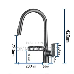 Black Pull Out Kitchen Tap With Soap Dish