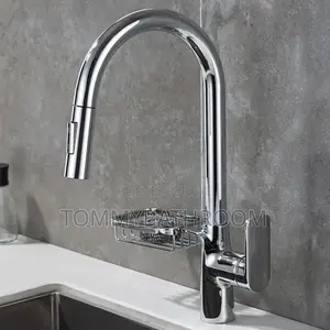 Black Pull Out Kitchen Tap With Soap Dish