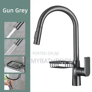 Black Pull Out Kitchen Tap With Soap Dish