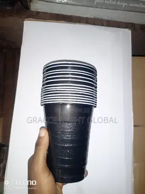 50pcs Black Disposable Plastic Cup