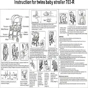 Two in One Double Stroller - Red and Black