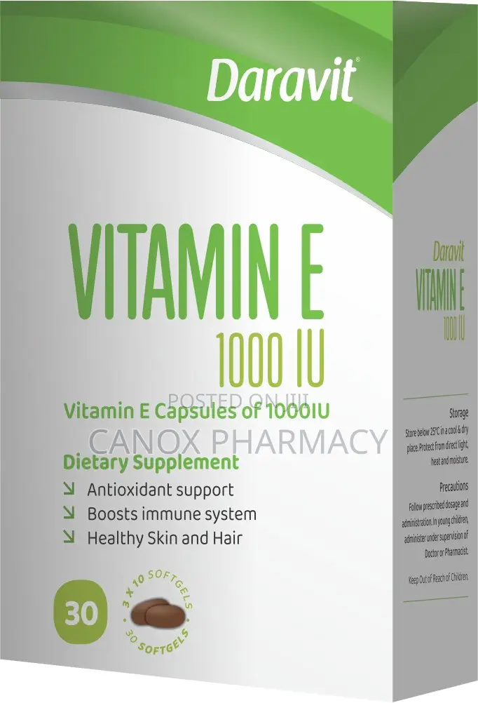 Daravit Vitamin E 1000IU - 30 Softgels