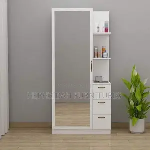 White Dressing Mirror With Drawer