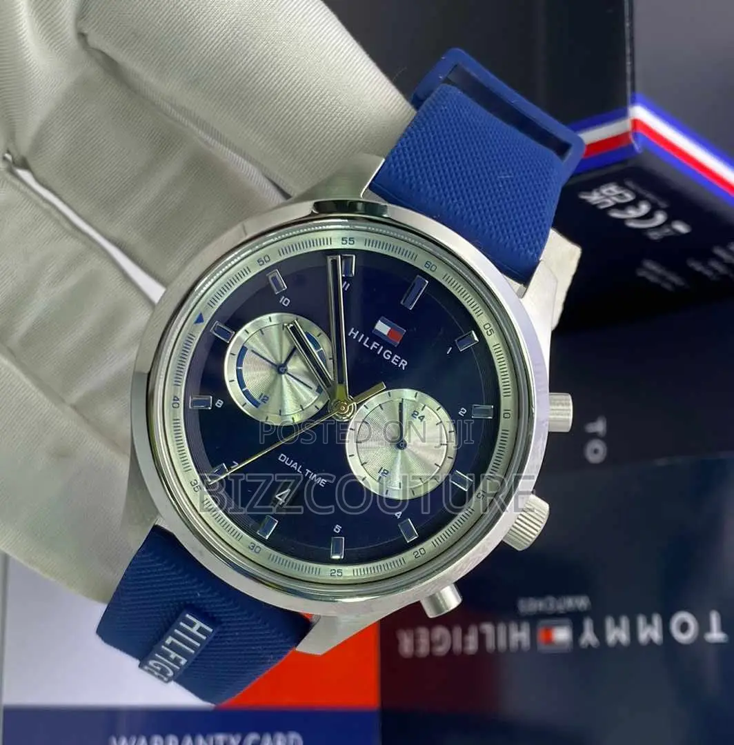 Original Hilfiger Chronograph Blue Rubber Strap Watch
