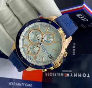 Original Tommy Hilfiger Chronograph Blue Rubber Strap Watch