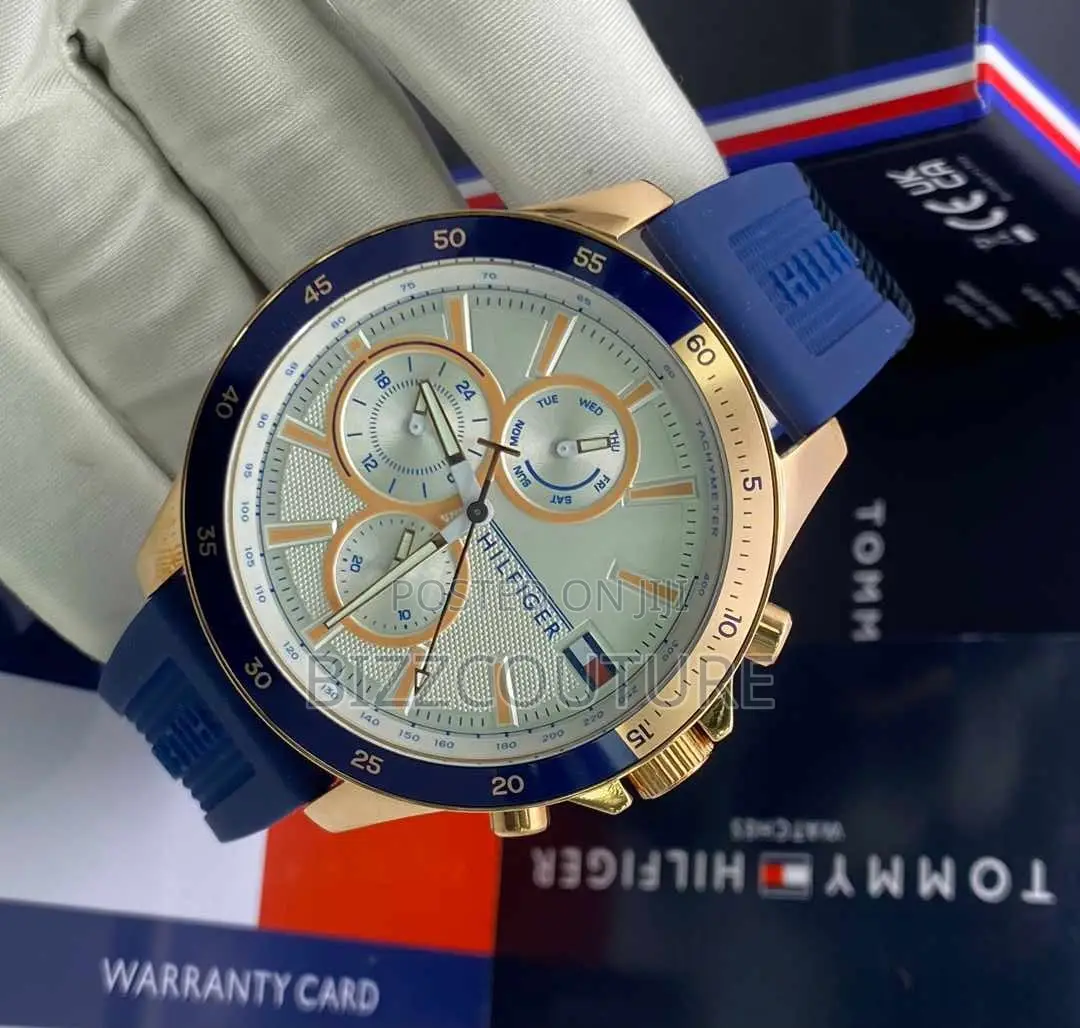 Original Tommy Hilfiger Chronograph Blue Rubber Strap Watch