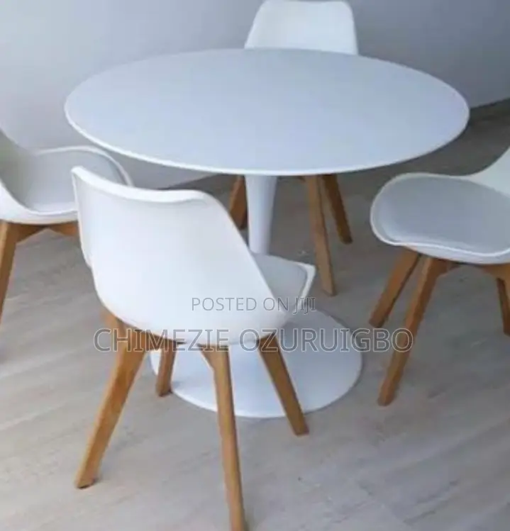 White 80cm Round Meeting Table