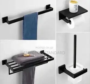 Matte Black Bathroom Accessories, Single Hand