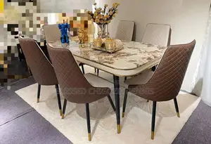 Imported Marble Dinning With Six Chairs