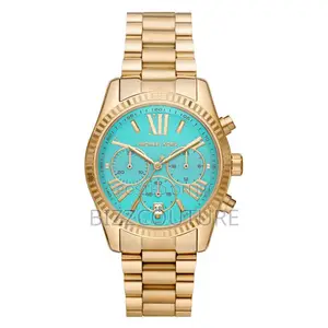 Original Michael Kros Chronograph Dail Sky Blue Chain Watch