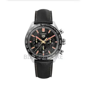 Original Tag Heuer Carrera Chronograph Black Leather Watch