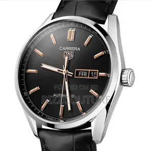Original Tag Heuer Carrera Automatic Black Leather Watch