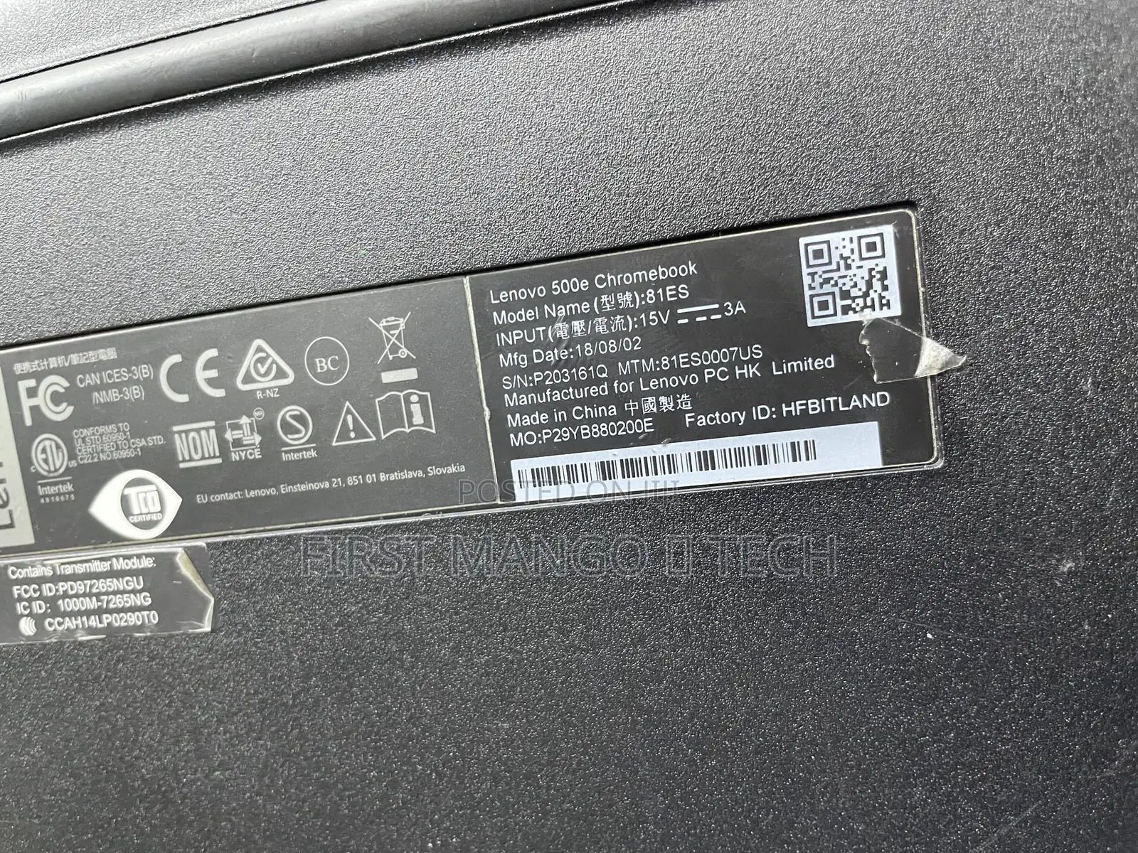 Laptop Lenovo 500e 4GB Intel SSD 32GB