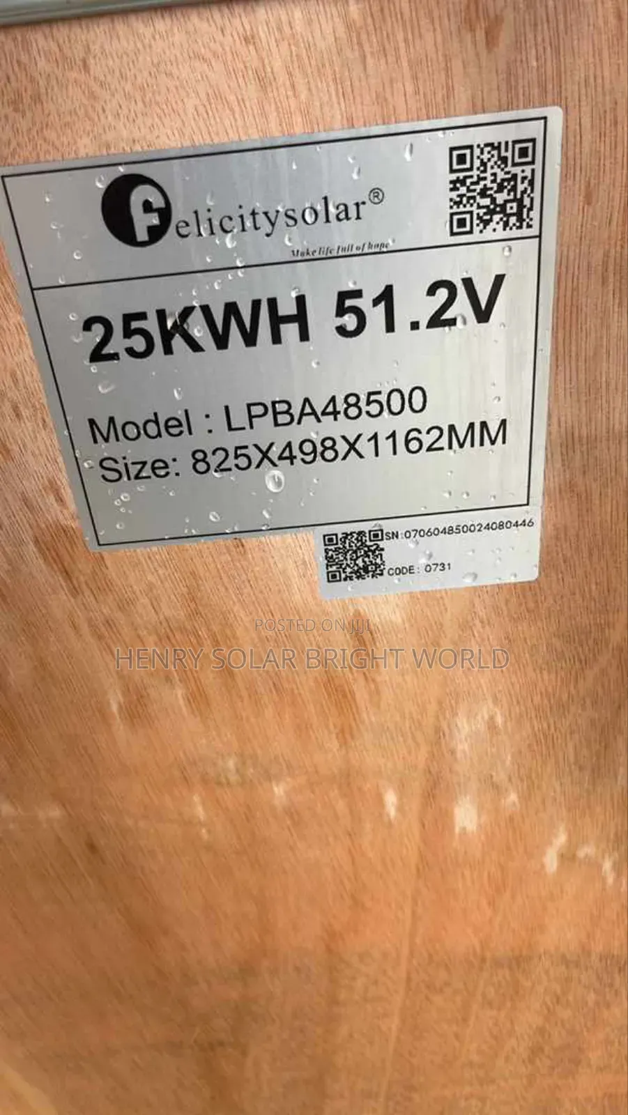 Felicity 25kwh 51.2v Lithium Ion Battery