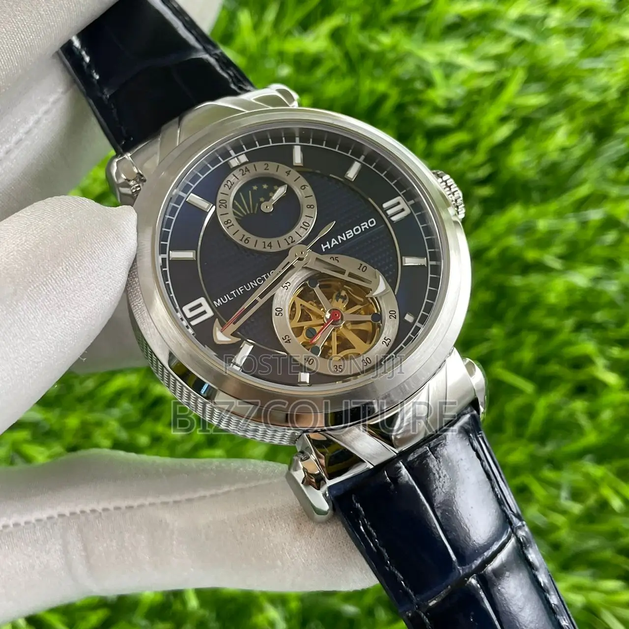 Original Hanboro Multifunction Black Leather Watch