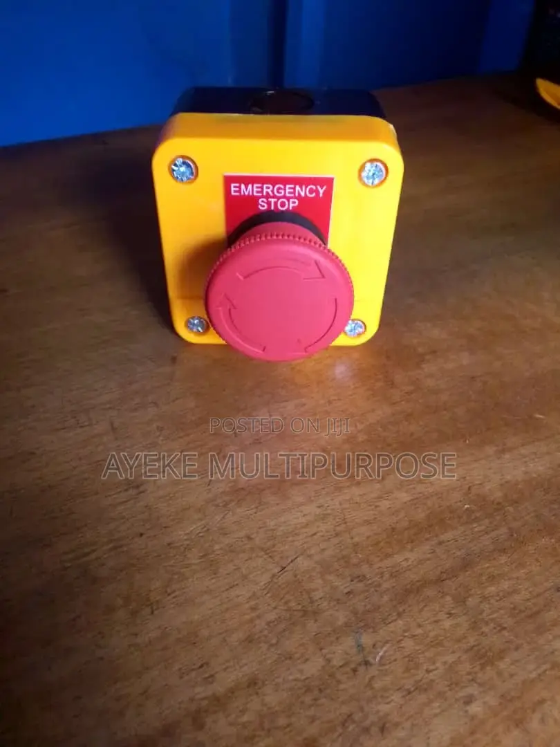 Emergency Stop Button. With and Without Shroud