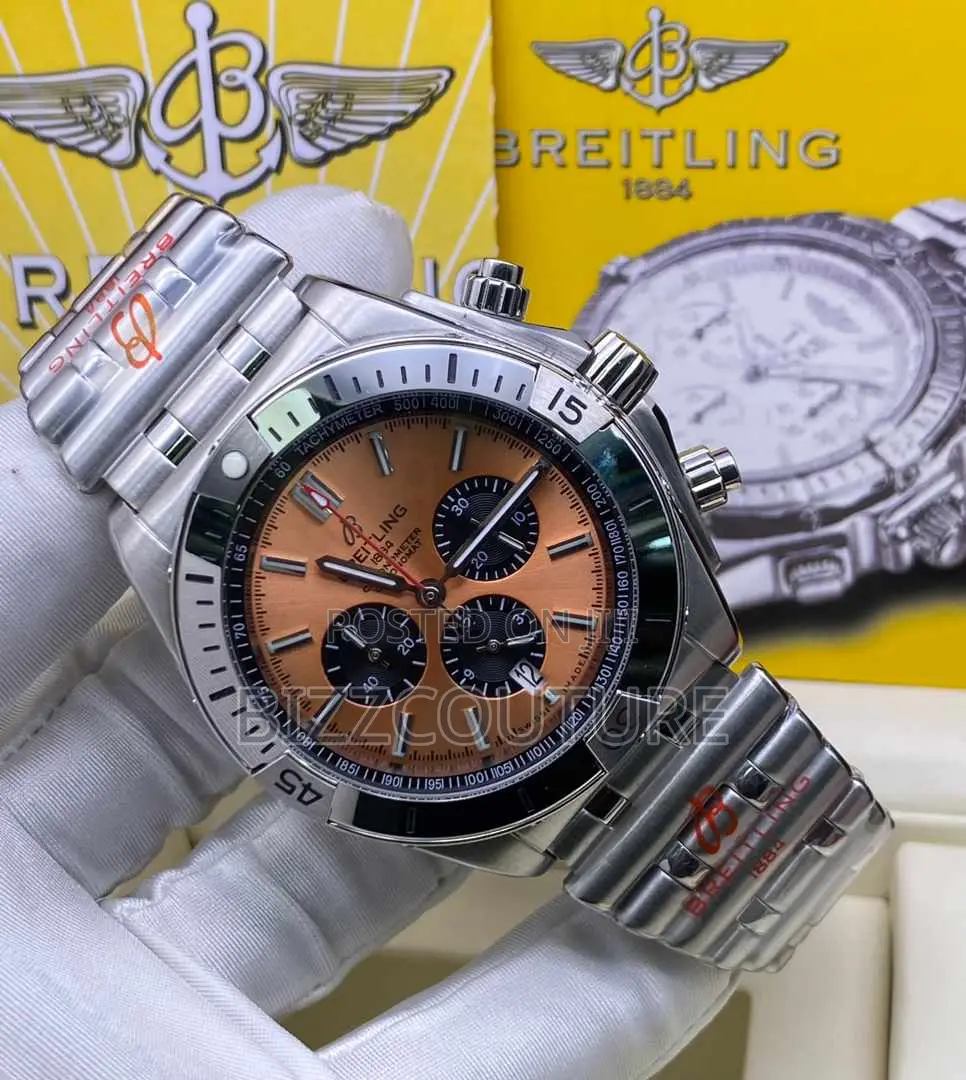 Original BREITLING Chronograph Silver Chain Watch