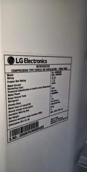 Original>LG Inverter Fridge 308L Double Door> Ice Maker>75w