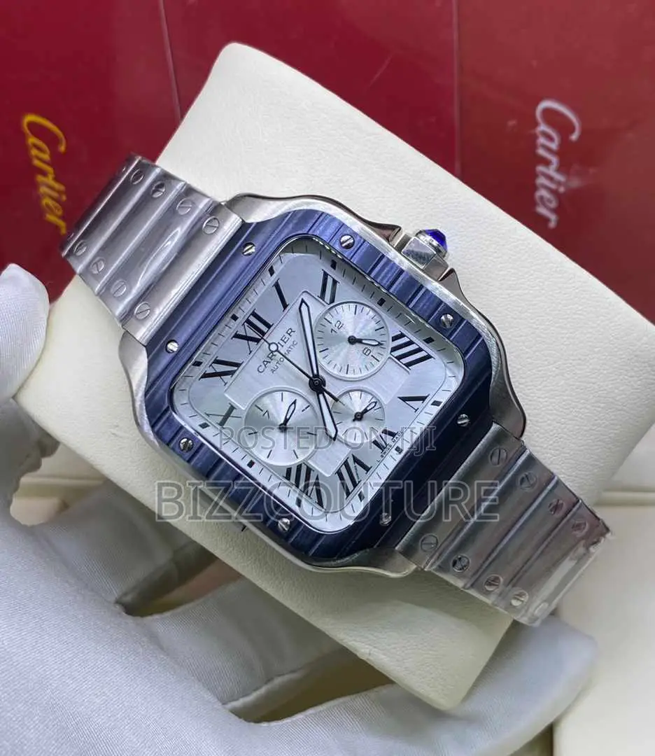 Original Cartier Automatic Chronograph Silver Chain Watch