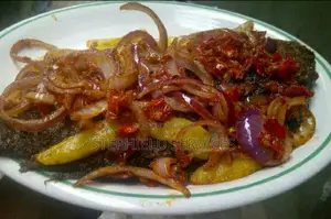Fish Barbeque With Fries