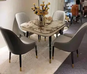 Quality Portable Marble Top Dining Table and 4 Chairs