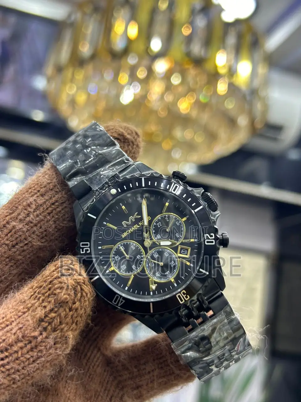 Original Michael Kors Chronograph Black Chain Watch in Store