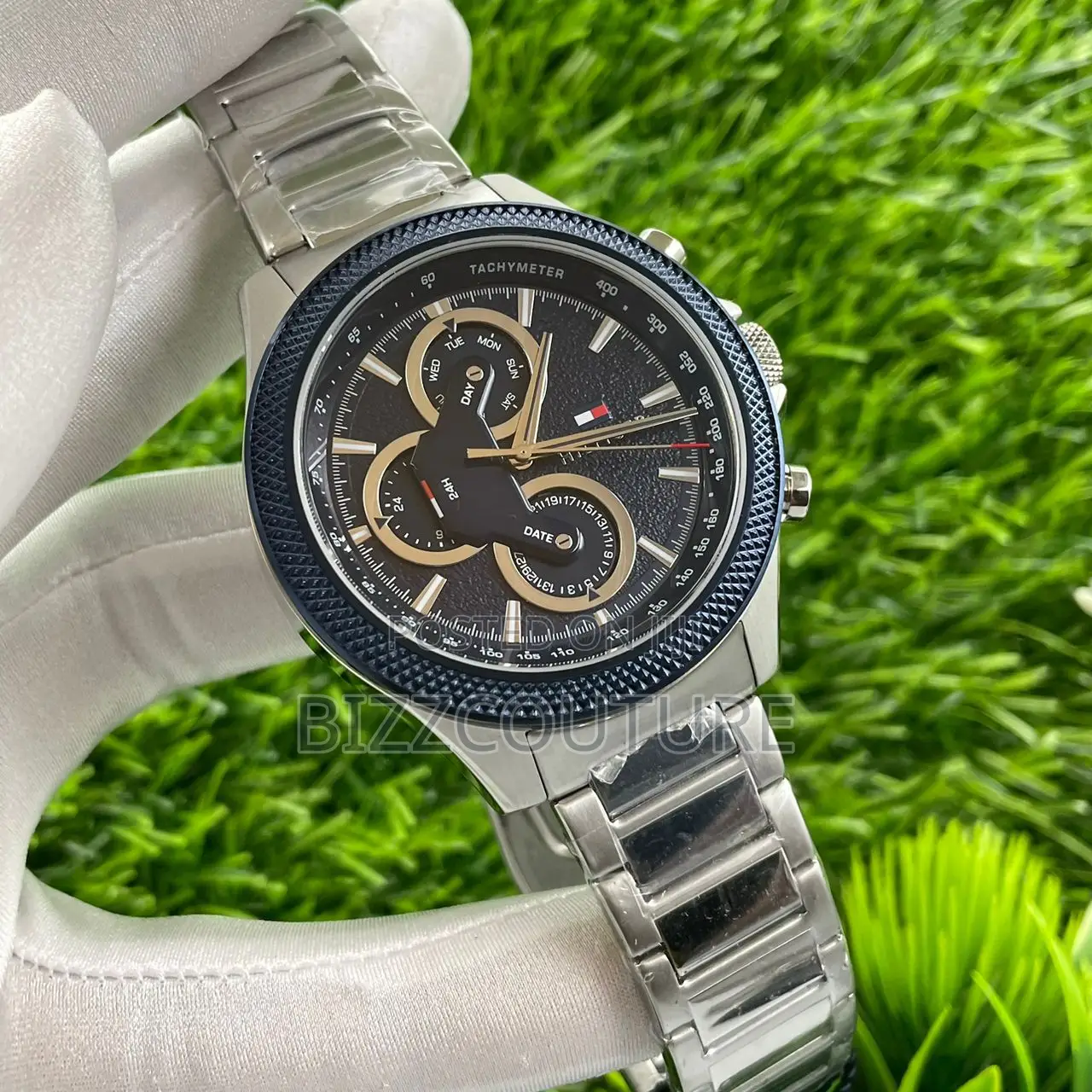 Original Hilfiger Chronograph Silver Chain Watch in Store