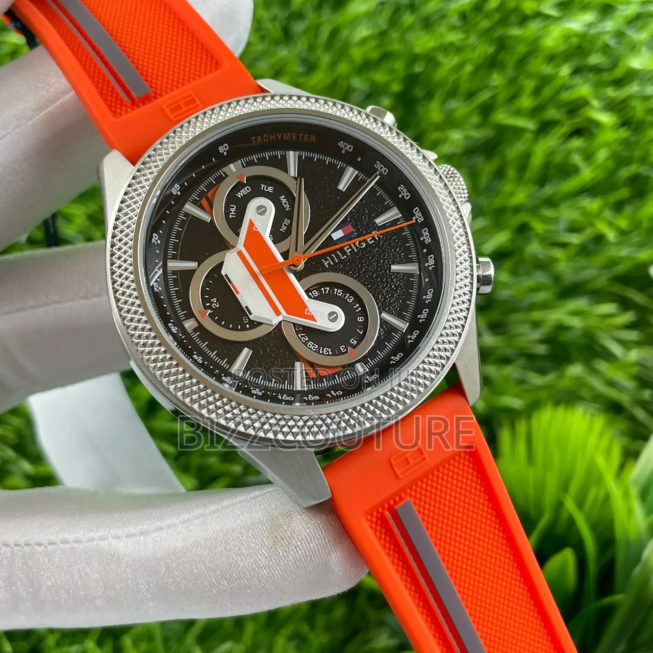 Original Hilfiger Chronograph Red Rubber Strap Watch