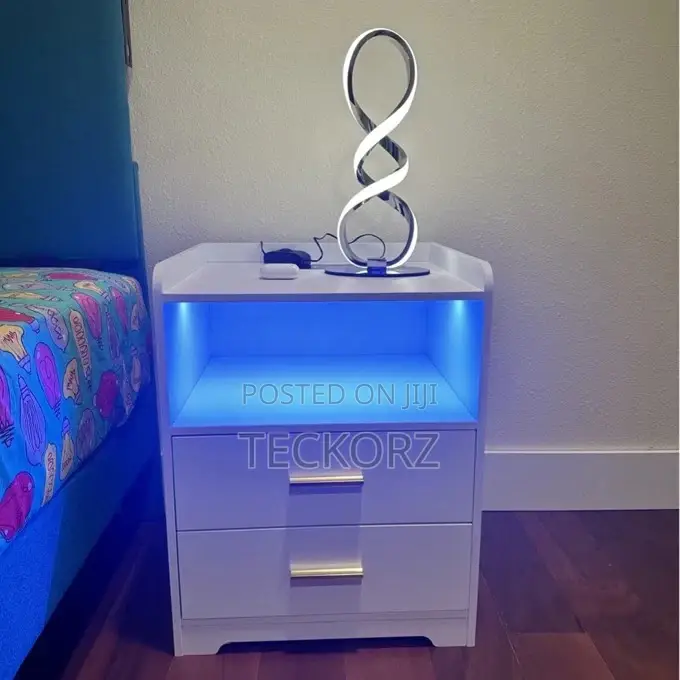 Bedside Drawer Cabinet With LED Light