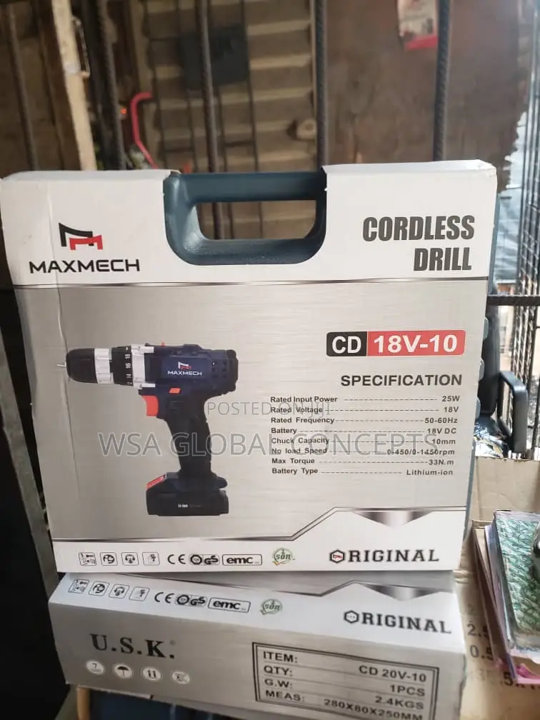 18 Volts Maxmech Cordless Drilling Machine