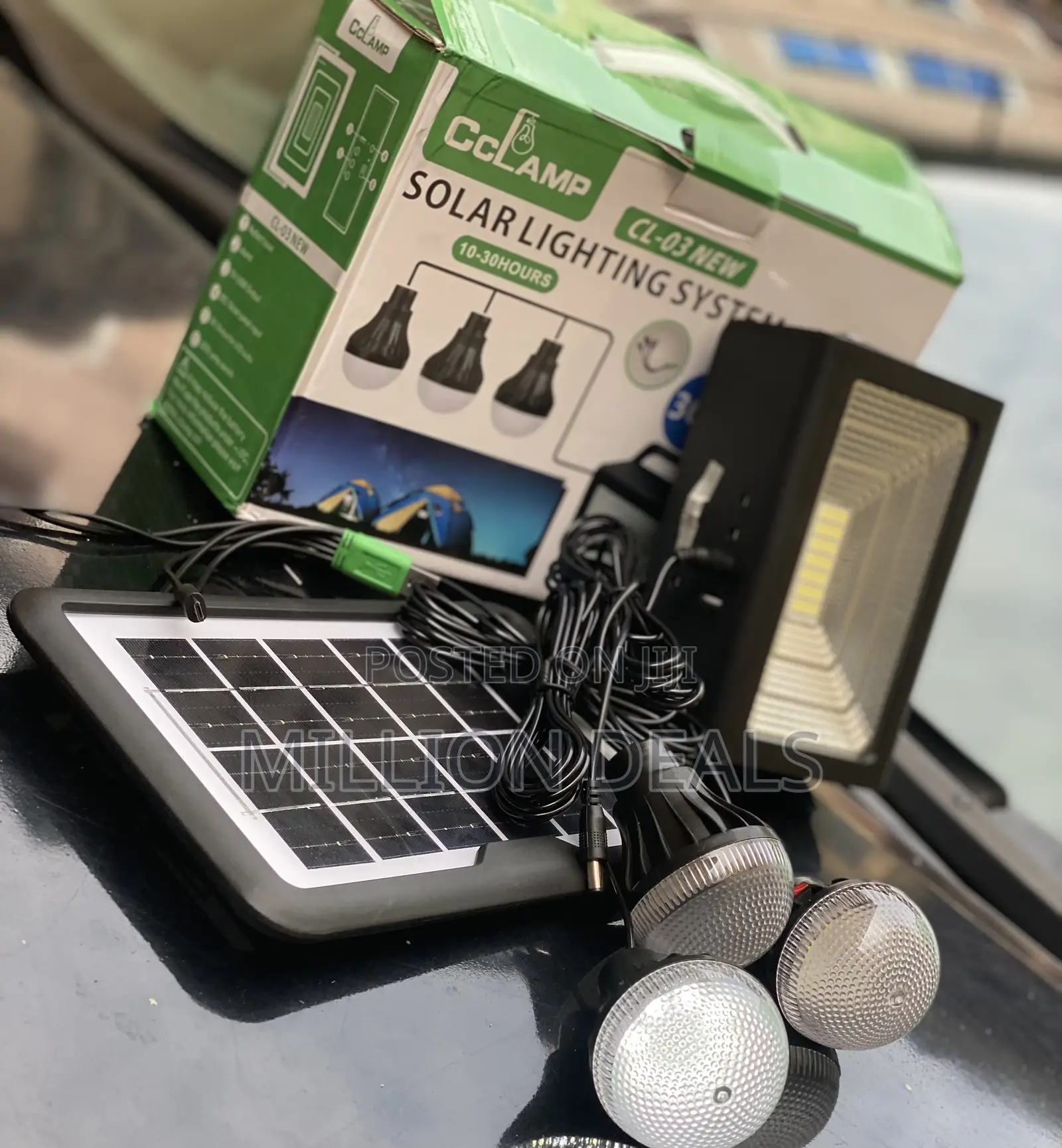 Unique Solar Lighting System With 3 Bulbs