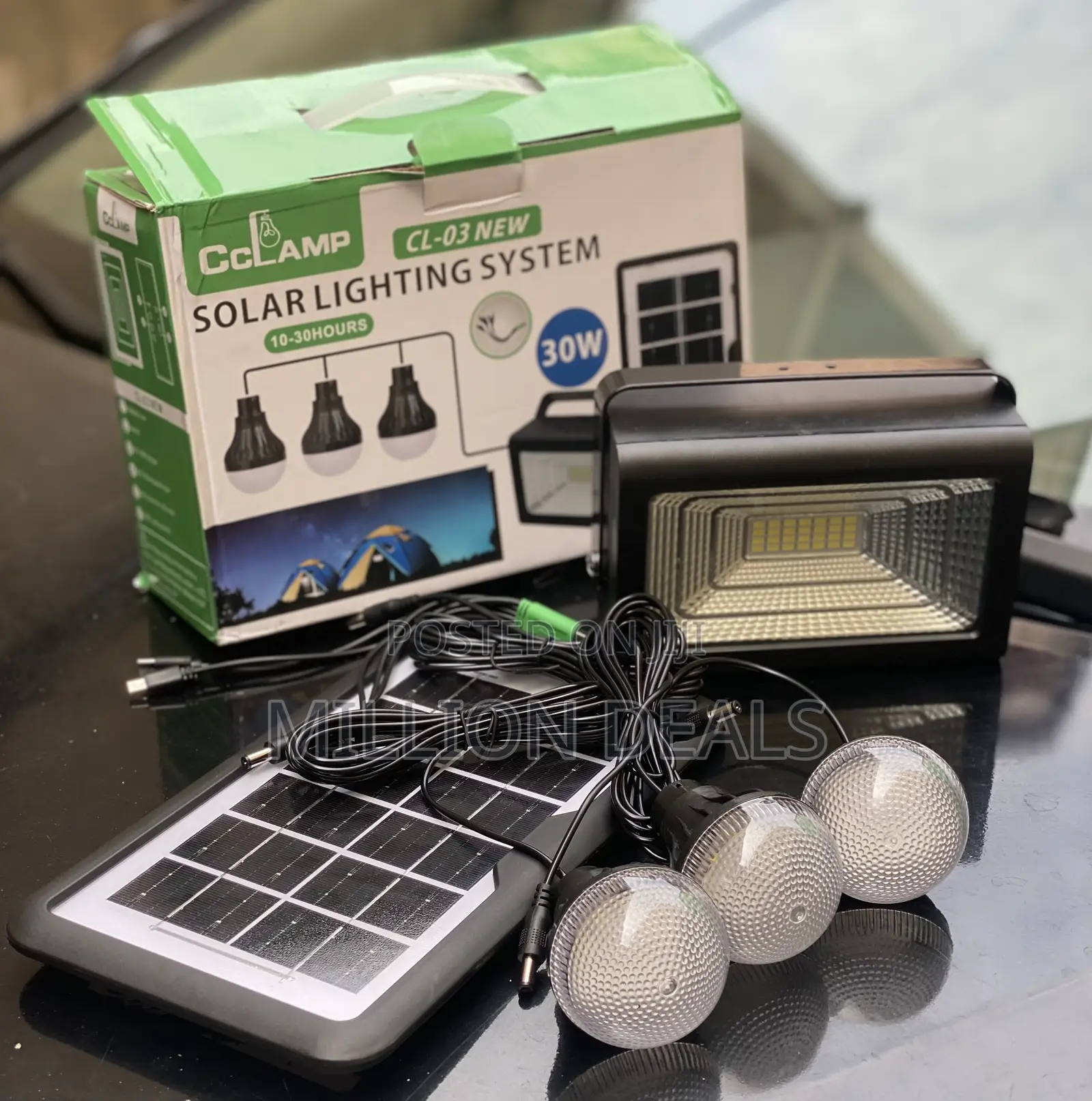 Unique Solar Lighting System With 3 Bulbs