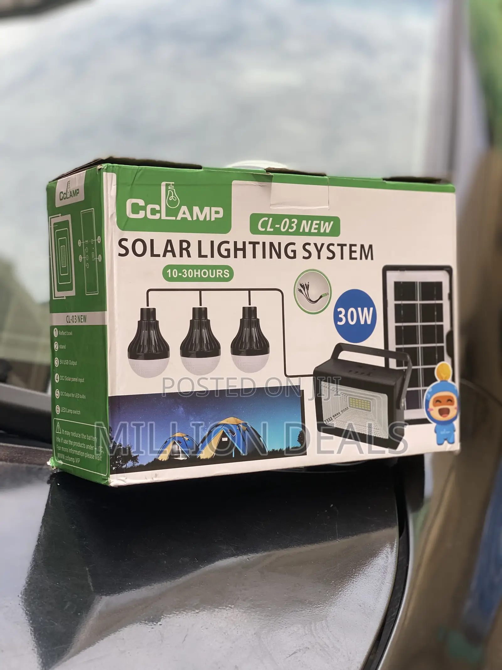 Unique Solar Lighting System With 3 Bulbs