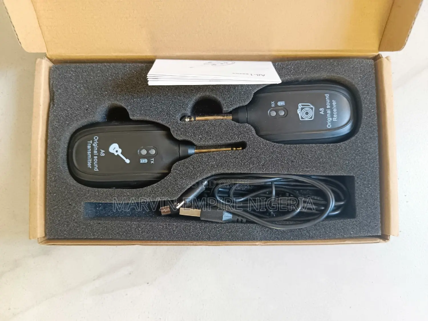 A8 Uhf Wireless Guitar Transmitter Receiver Set 730mhz 50m