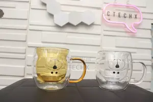 Cute Bear Double-Layer Coffee Mug Double Glass Cup