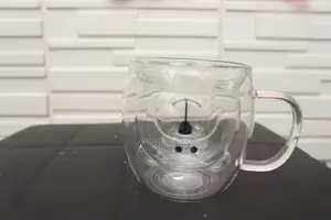 Coffee Cup Heat Resistant Double Wall Glass Whiskey Tea Cups