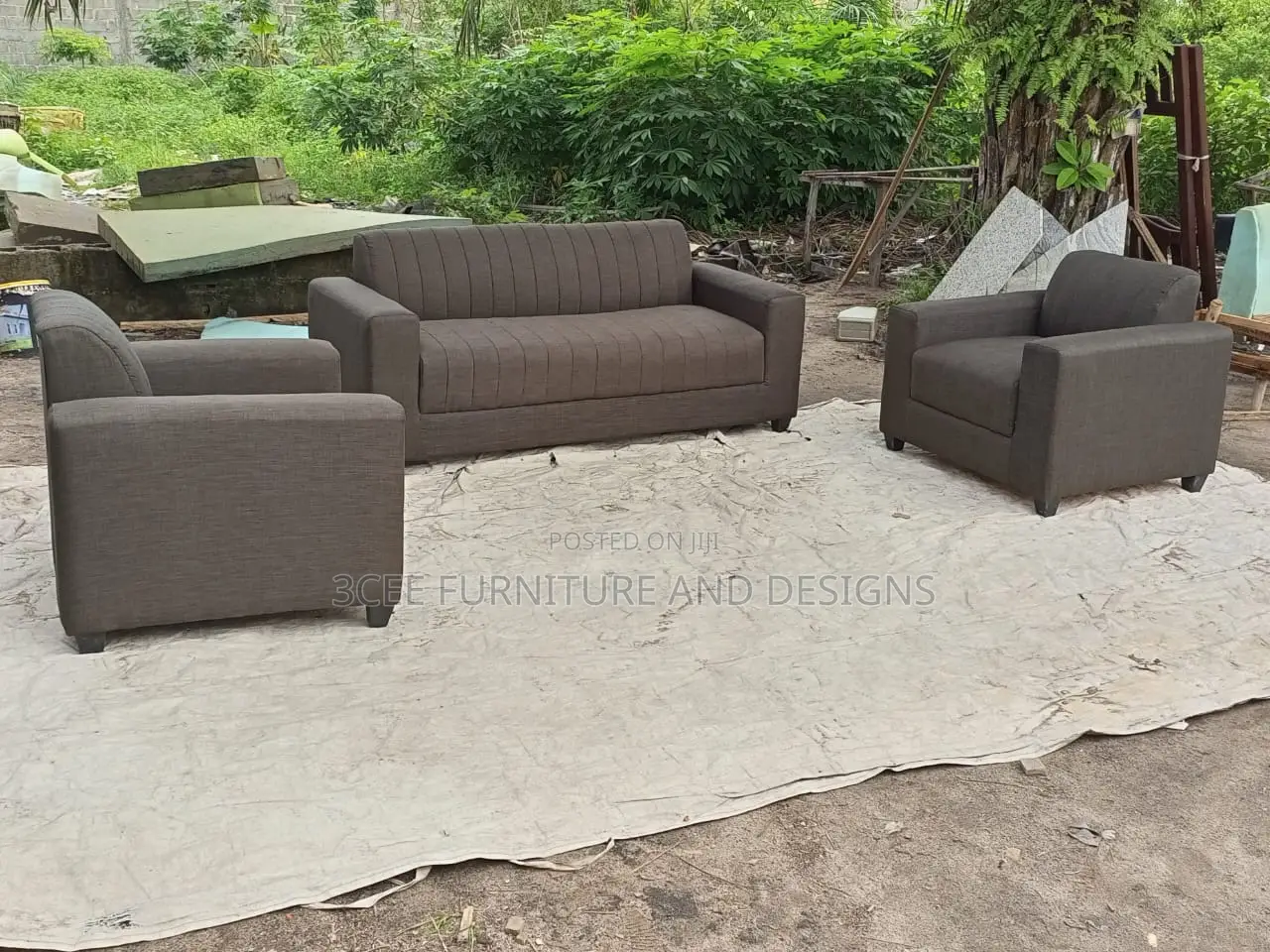 7 Sitter Set Dark Gray Couch