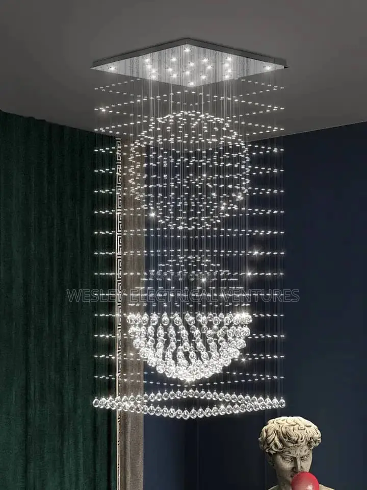 7ft Long Chandelier Light, Rain Drop