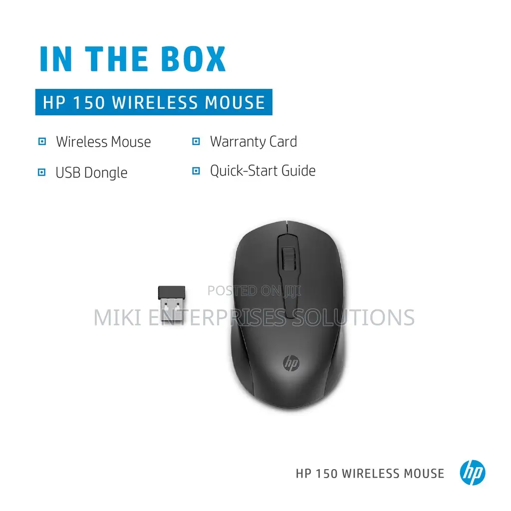 HP 150 Wireless Mouse (Black) - Up to 10 Month Battery