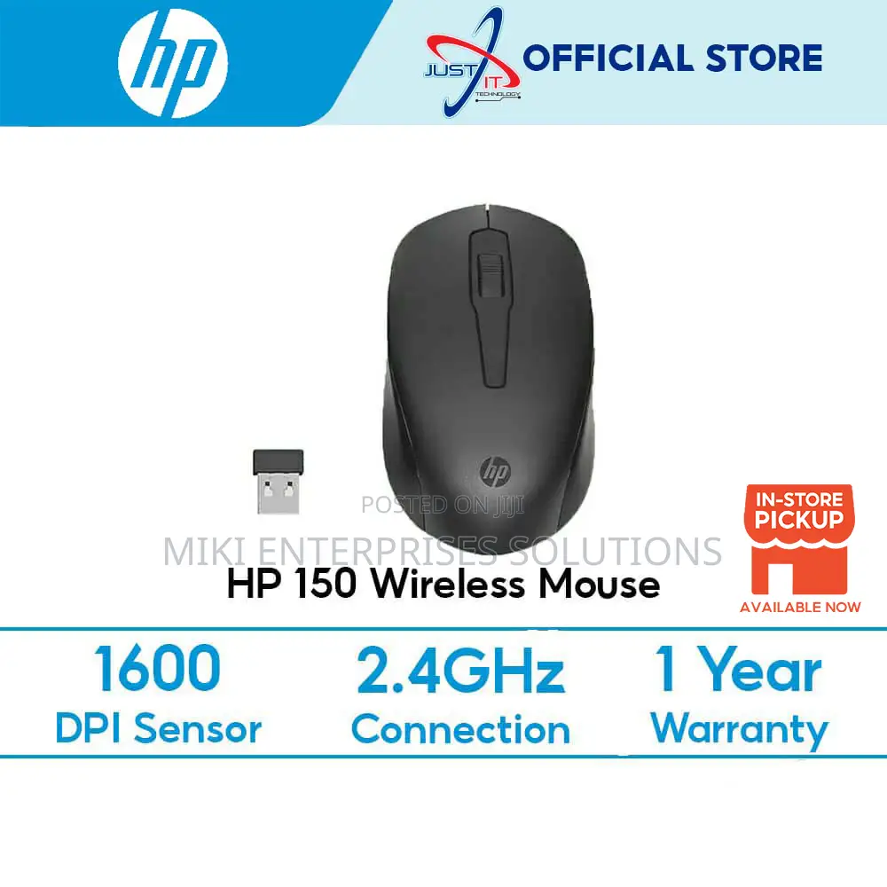 HP 150 Wireless Mouse (Black) - Up to 10 Month Battery