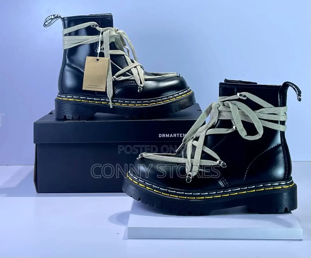 High Quality Dr Martens Black Boots Rick Owen