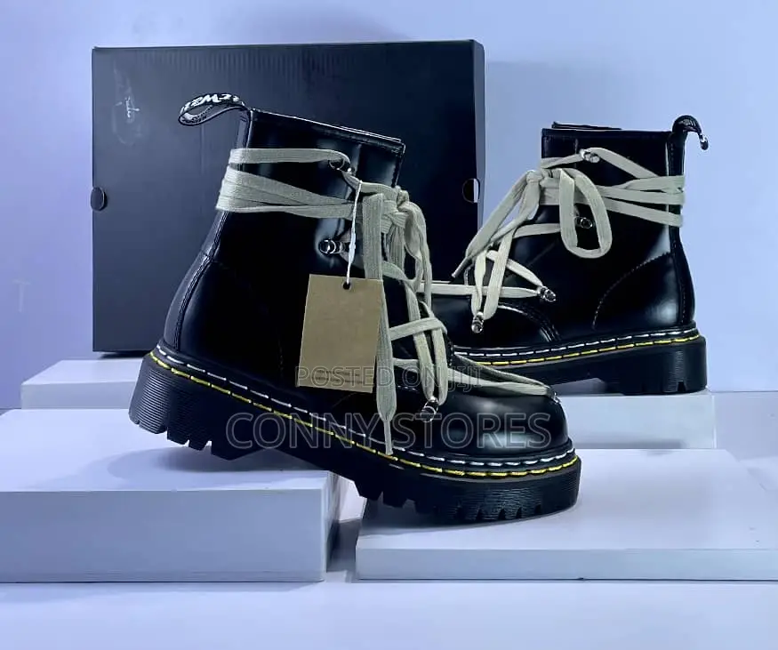 High Quality Dr Martens Black Boots Rick Owen