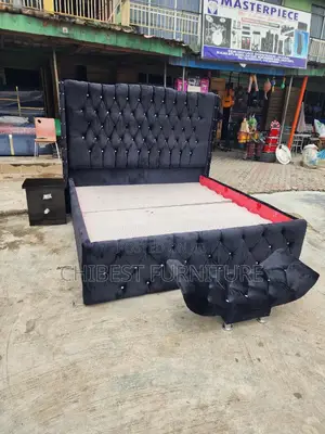 6by6 Upholstery Padded Bed Frame With Footrest And Bed Side