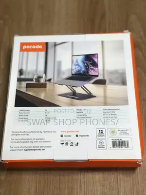 Porodo Adjustable Laptop Stand With Cooling Fan