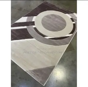 Black and Grey Turkish Shaggy Centre Rug- 4by6ft, 5by7ft