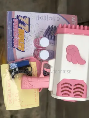Bubble Gun Machine, With Lights/Bubble Solution(77 Holes)