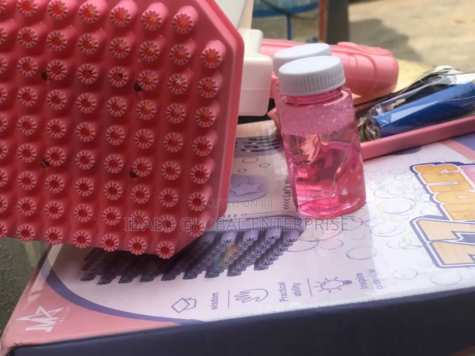 Bubble Gun Machine, With Lights/Bubble Solution(77 Holes)