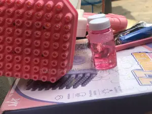 Bubble Gun Machine, With Lights/Bubble Solution(77 Holes)