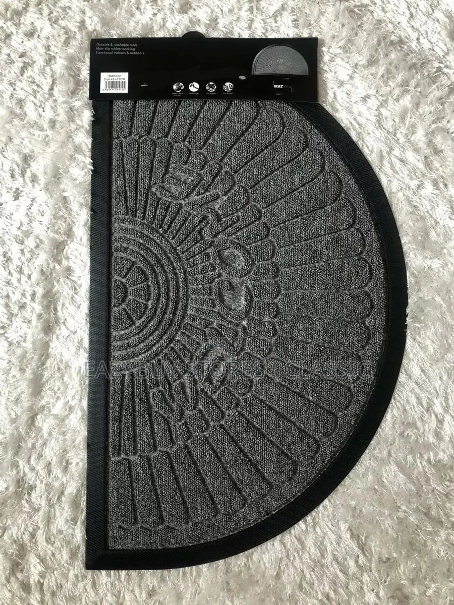 Half Moon Rectangular Style Door Mats Rubber Back