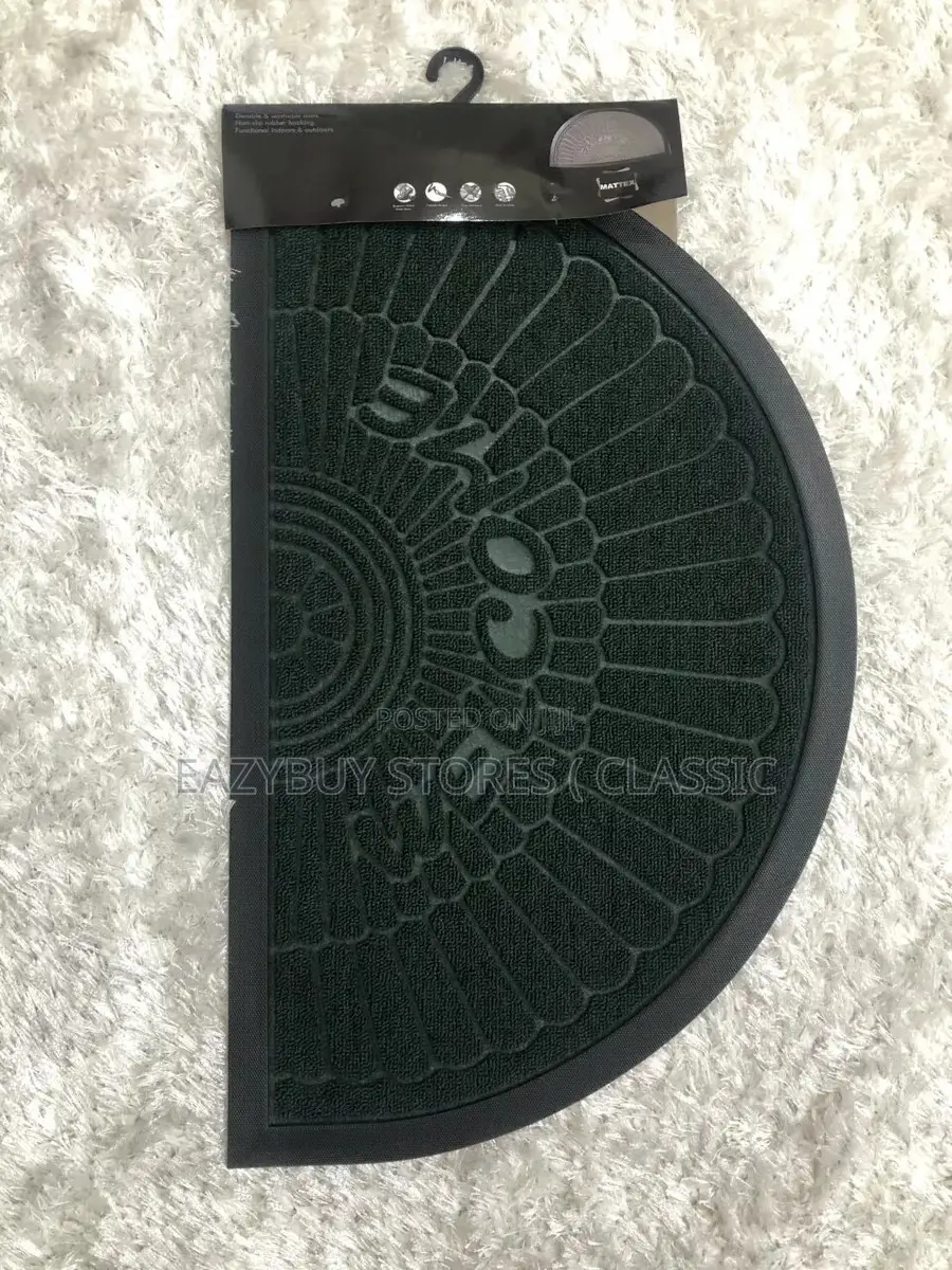 Half Moon Rectangular Style Door Mats Rubber Back